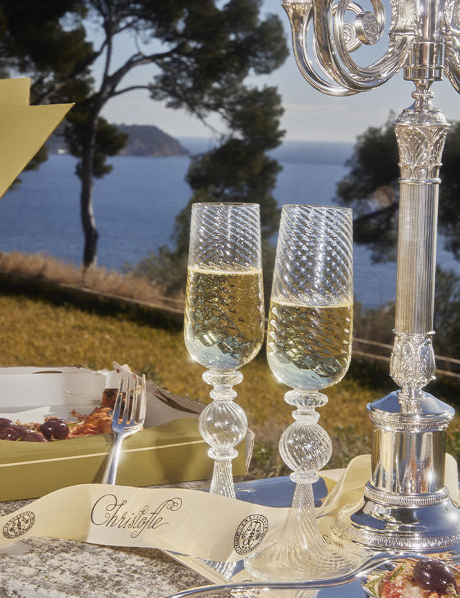 A オードブルプレート Cortina Christofle Silver Feast Outdoor Lined